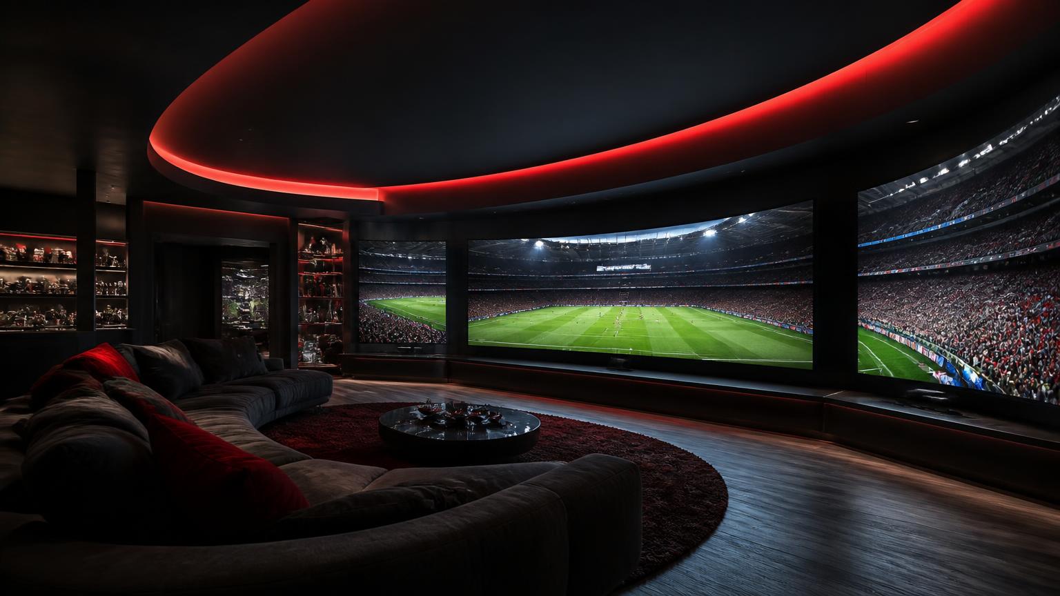 Premium home theatre streaming a live match with viewX